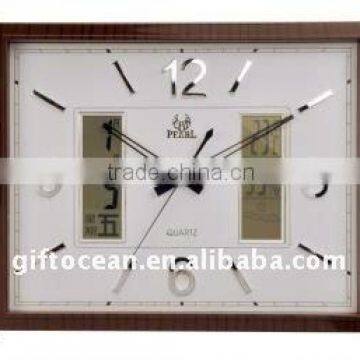 2 digital windows weather station calendar analog wall clock