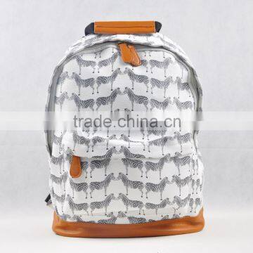 Hot selling soft leather zebra backpack handbag