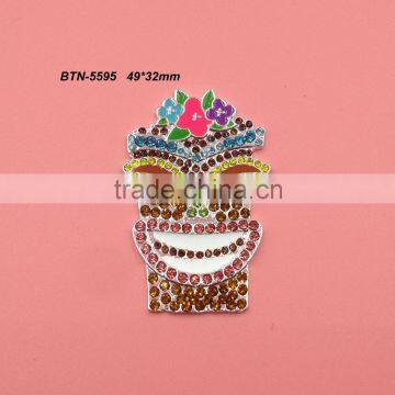 Hot selling factory price rhinestone button in stock (btn-5595)