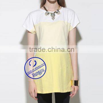 Custom Spandex Cotton Plain Long Line Maternity t Shirt photo-3