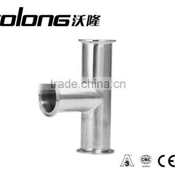 DIN/SMS butt welding pipe fitting stanless steel sanitary tee