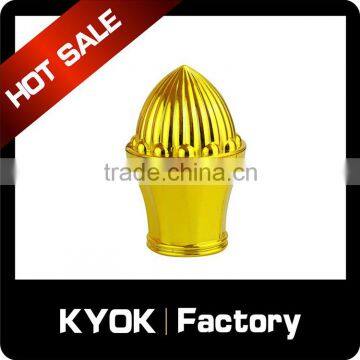 KYOK golden color plastic curtain finials,plastic curtain end caps,curtain rod factory