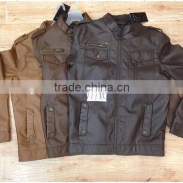 men cheap fashion men leather/pu jacket stock