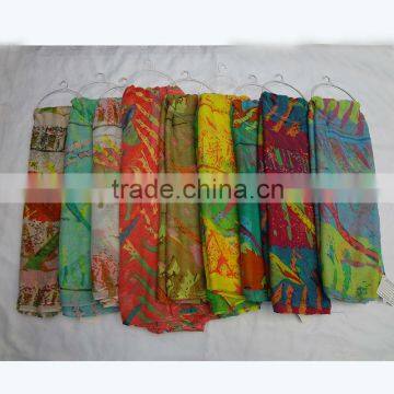 Fashion chiffon acrylic lady silk neck voile scarf Bali Yarn