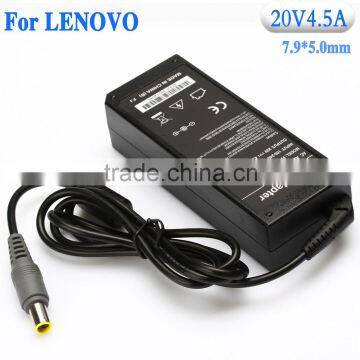 20v4.5a Manufacturer supply high quality ac dc power adapters laptop battery charger for lenovo notbook computer plugs with pin