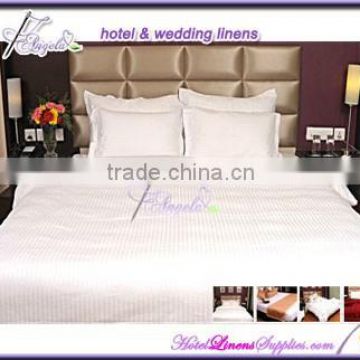 wholesale hotel bedding sets in stripe, white stripe bedding, stripe bed linens for luxury hotels