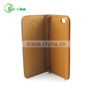 Wholesale custom wallet case genuine leather cell phone case for Apple IPhone 5