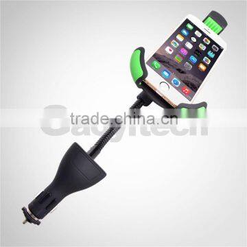 2 Usb Car Charger With Holder
