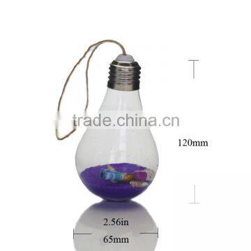 Clear Bulb Shape Hanging Wishing Glass Bottles,Glass Drift Jars With Message