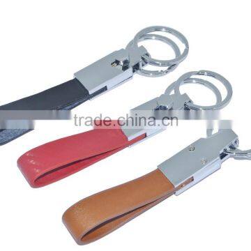 2016 exhibition Wholesale blank leather key chain handmade keychain