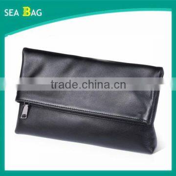 2016 fashion Genuine Leather Men's Wallet Clutch Carteira Money Bags For Men Black Purse