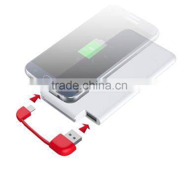 Ultra Slim Polymer Battery 10000mAh Power Bank Built-in Cable High Quality With CE/ROHS/FCC Certificates photo-4