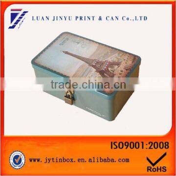vintage style diary box, collecion tin box with lock