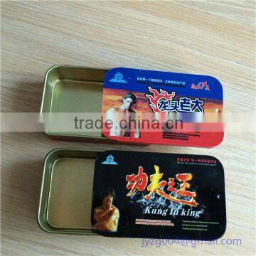special movie star push and pull condom tin box for promotion gift