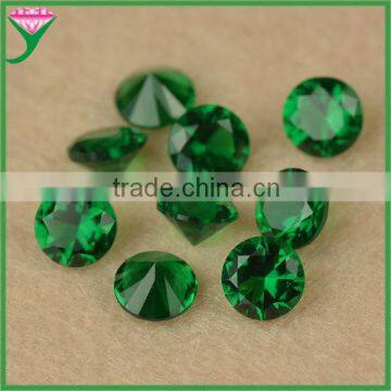 AAA grade 5.5mm round brilliant cut lab created dark green spinel nano semi precious gemstone