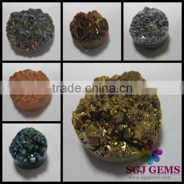 Competitive Wholesale Round Drusy Cabochon Drusy Quartz Natural Gemstone Cabochon Have Inventory