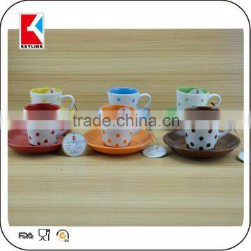 3oz colored coffee cup ceramic tea cup and saucer from china