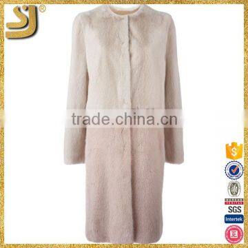 OEM Factory Price Collarless Fur Coat, Trench Style Long Women Fur Coat photo-2