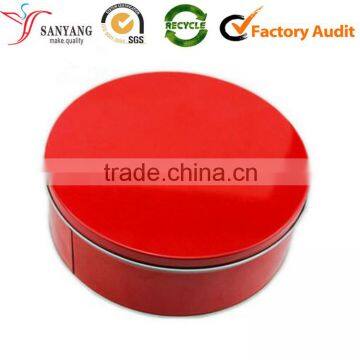 Small red round tin metal box for makeup foundation loose powder compact packaging box                        
                                                                                Supplier's Choice