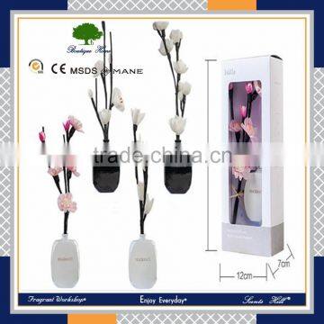 Many scented nice packing round shape decorative aroma reed diffuser with incense oil gift set