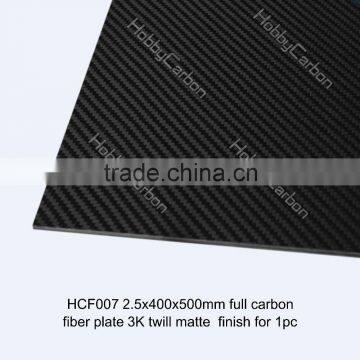 CNC Cutting Drone 2.5x400x500mm Pre-Preg Carbon Fiber Twill Matte Plate, Pre-Preg Carbon Fiber Sheet