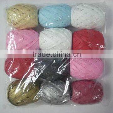 HOT SALE 45M Natural Paper Raffia Ribbon Egg, Paper Raphia Ribbon Cops.