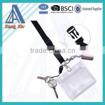 Black Neck Lanyard With Detachable Buckle for Keys and Cell Phones