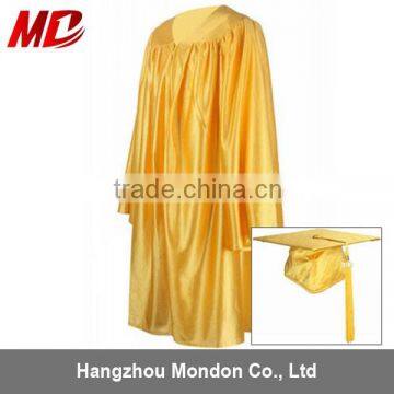 2015 popular kindergarten graduation gown shiny gold