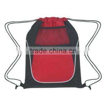 Drawstring Sports Pack With Dual Pockets-Red