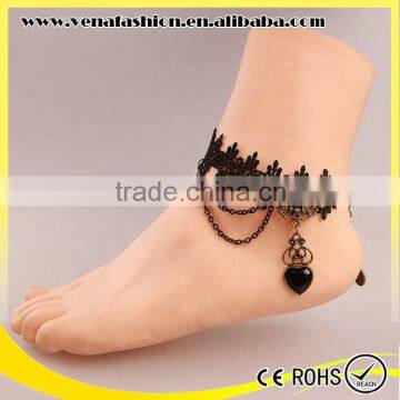 Europe Heart Black Lace Imitation Diamond Jewelry