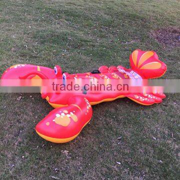 small order available 84" X 54" colorful inflatable lobster ride-on for water fun