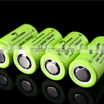 High drain 18350 battery IMR 15A 18350 750mAh battery