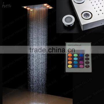 top selling multicolor rain spa shower head with 6pcs big led light shower accessories for bathroom