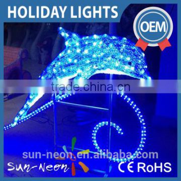 Outdoor Lighted Dolphin Christmas Decorations