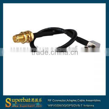 Pigtail cable RP-SMA female bulkhead to TS-9 male RA RG174 15cm New Listing