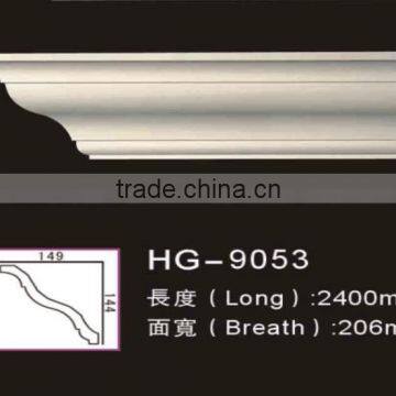 Simple Eureapean style PU plain cornices mouldings materials for building decoration