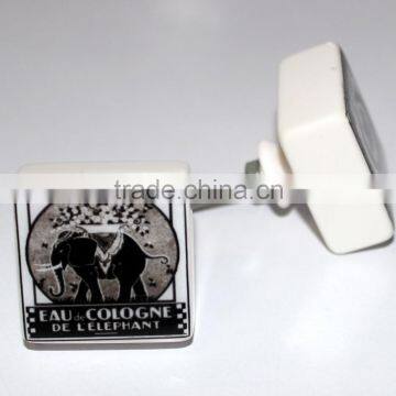 Designer Printed Ceramic Drawer Pull Knobs With Metal Fittings photo-5