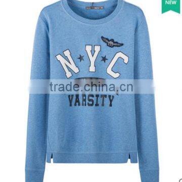 ladies winter plain long sleeve pullover sweatshirts without hood