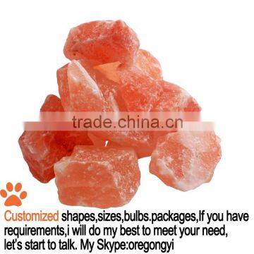 Highest grade Himalayan 3-5cm specification Pink salt chunks for salt room decoration salt lumps price