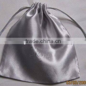 silver satin jewelry drawstring pouches bags