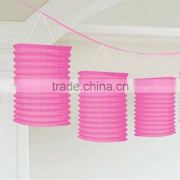 wholesale Cylinder Shape Chinese Accordion Paper Lantern for baby shower decor