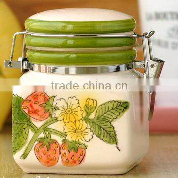 suqare ceramic airtight storage canister