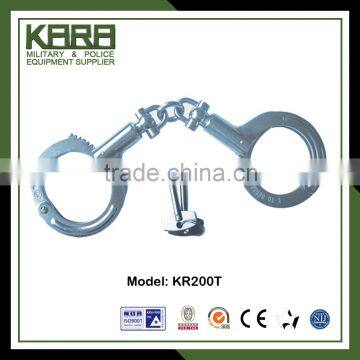 Double Steel Chroming Surface Police Metal Handcuffs