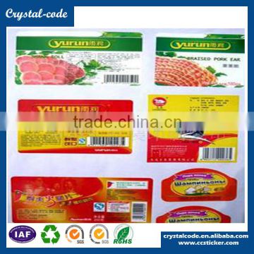 high quality wholesale double side personalized printing self adhesive cold food packing label