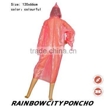 one time PE raincoat with customize color and bottons on the coat