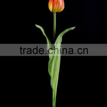 61 cm PVC Real Touch Tulip Spray With 3 Leaves Artificial Flower photo-2