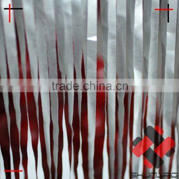 trimed stripe fabric silver trim pongee taffeta fringe fabric