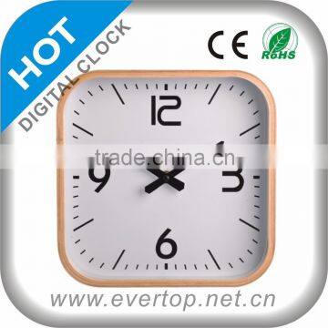 New Cheap Square Wood Analogue Wall Clock ET6709