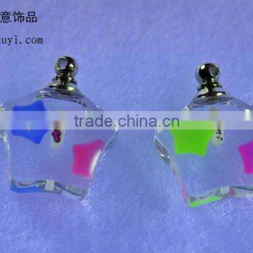 Factory Direct Sale Colorful Glowing Star Crystal Pendant for Mobile Phone Pendant Chain photo-2