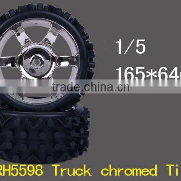 rc car truck chromed tyre for 1/5 size 165*64mm